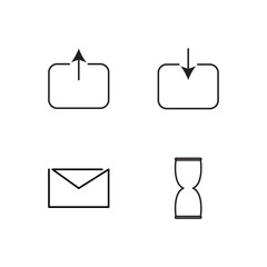 business simple outlined icons set