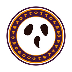 Fototapeta premium halloween face seal stamp