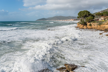 Coast of the Mediterranean at San Marco di Castellabate Italy