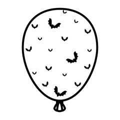 halloween balloon helium with bats flying
