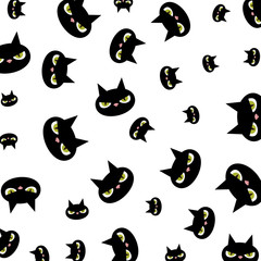 halloween black cats characters pattern