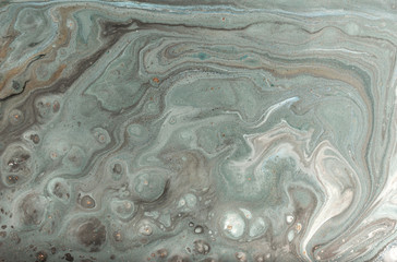 Marble abstract acrylic background. Marbling artwork texture. Agate ripple pattern. Gold powder.