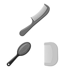 Vector design of brush and hair icon. Set of brush and hairbrush stock symbol for web.