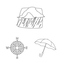 Isolated object of weather and climate sign. Collection of weather and cloud stock vector illustration.