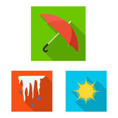 Vector illustration of weather and climate symbol. Collection of weather and cloud stock symbol for web.