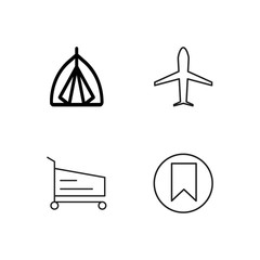 business simple outlined icons set