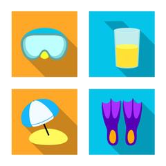 Isolated object of equipment and swimming icon. Collection of equipment and activity stock vector illustration.
