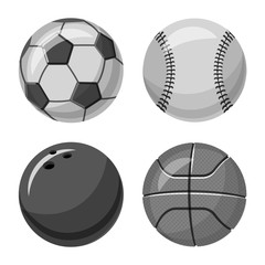 Isolated object of sport and ball icon. Set of sport and athletic stock vector illustration.