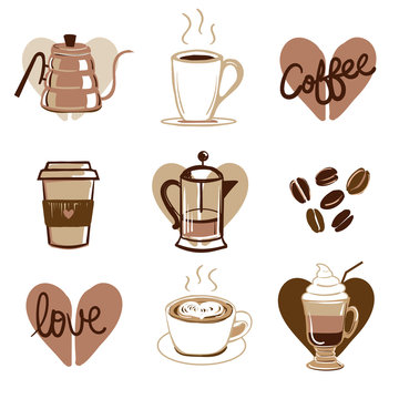 Vector Illustrated Coffee Icons