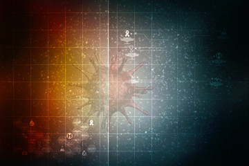 3d rendering Virus bacteria cells background