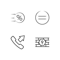 business simple outlined icons set