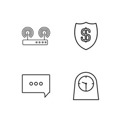 business simple outlined icons set