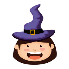 head girl dressed up as a halloween witch