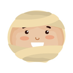 head boy dressed up as a halloween mummy