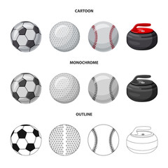Vector design of sport and ball symbol. Collection of sport and athletic vector icon for stock.