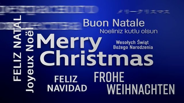 Schlagwortwolke – Frohe Weihnachten in verschiedenen Sprachen - Animation