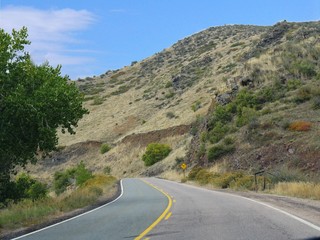 Beautiful twisting roads in the mountains near Golden Gate Range in Colorado. 