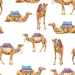 Watercolor camel pattern