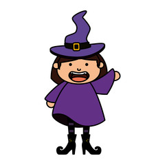 girl dressed up as a halloween witch