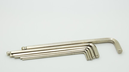 Construction tools equipment on white background