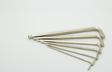 Construction tools equipment on white background