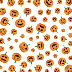 Obraz premium happy halloween pumpkins pattern