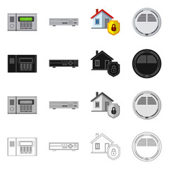 Vector design of office and house sign. Set of office and system vector icon for stock.