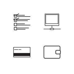 business simple outlined icons set