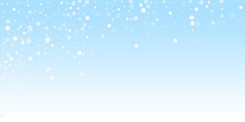 White dots Christmas background. Subtle flying sno