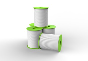 Cable with plastic coil