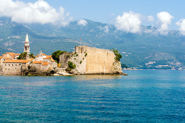 view of the old town of Budva, in Montenegro 