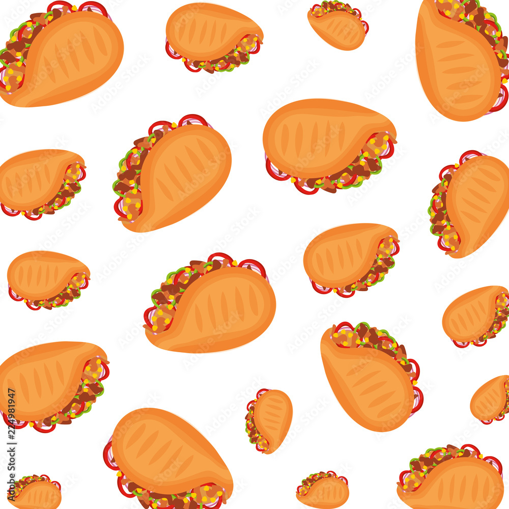 Poster taco mexican food pattern