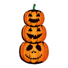 happy halloween pumpkins characters