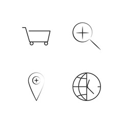 business simple outlined icons set