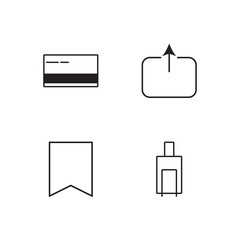 business simple outlined icons set