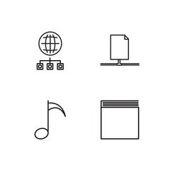 business simple outlined icons set