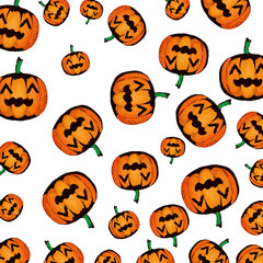 happy halloween pumpkins pattern