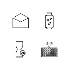 business simple outlined icons set