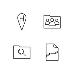 business simple outlined icons set