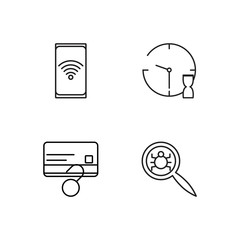 business simple outlined icons set