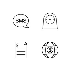 business simple outlined icons set