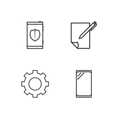 business simple outlined icons set
