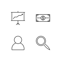 business simple outlined icons set