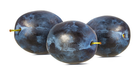 Fresh plum isolated on white background with clipping path