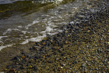 Wet stones and sea