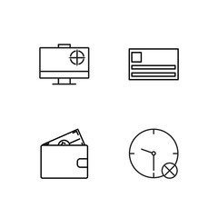 business simple outlined icons set