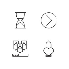 business simple outlined icons set