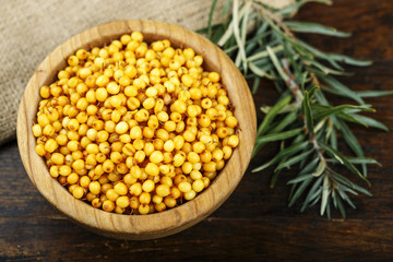 raw sea buckthorn place for text