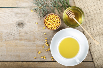 seabuckthorn tea in a cup