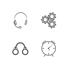 business simple outlined icons set